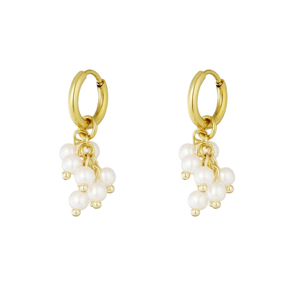 Oorbel met parelklos - goud