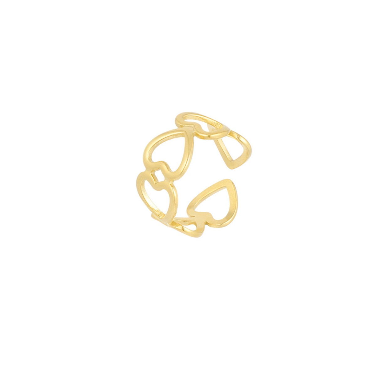 Open hartjes ring goud