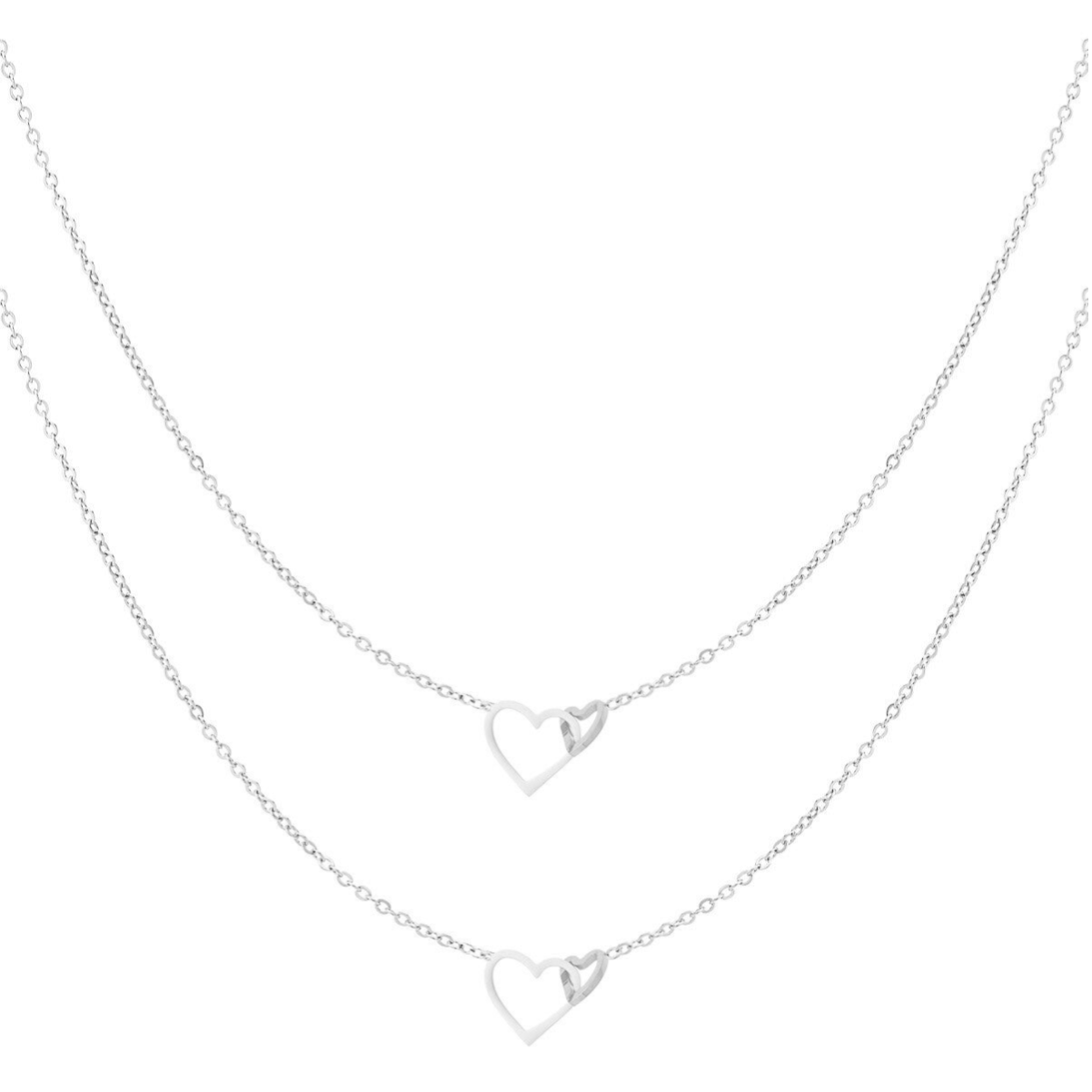 Endless love ketting (2 stuks) zilver