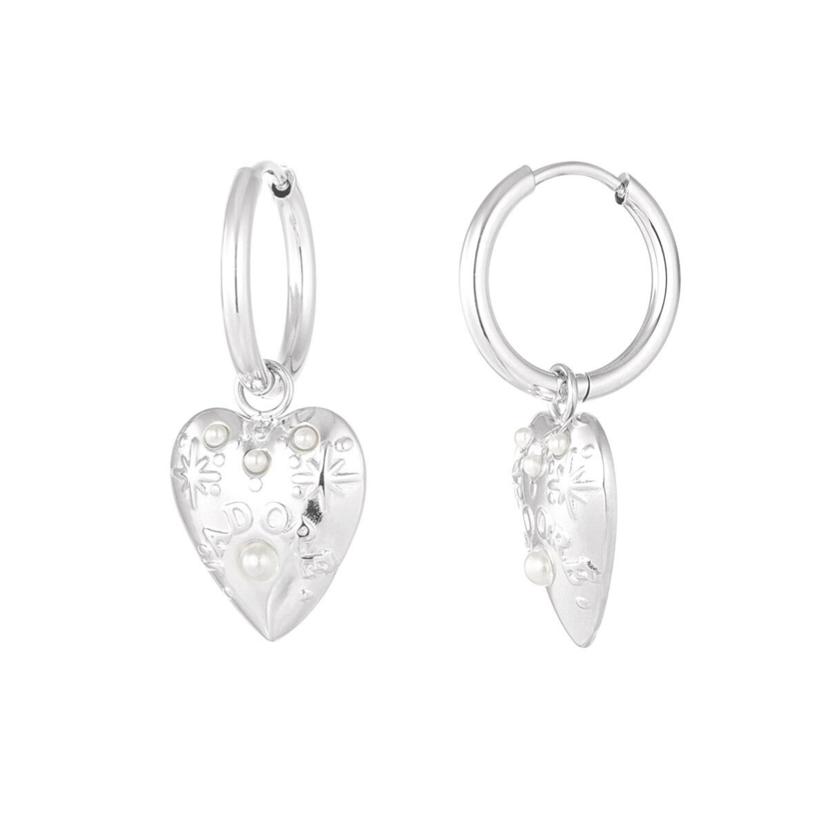 Oorbellen j'adore parels - zilver