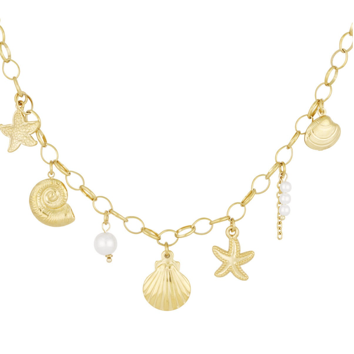 Schelpjes ketting - Goud