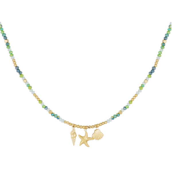 Shelll Dream Ketting - Groen en Goud