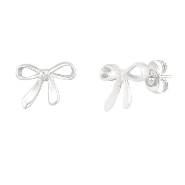 Oorbellen strikjes - zilver