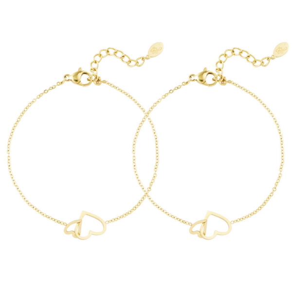 Armband eternal love (2 stuks) - Goud