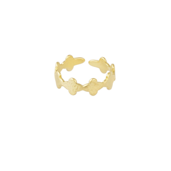Klavertjes ring goud