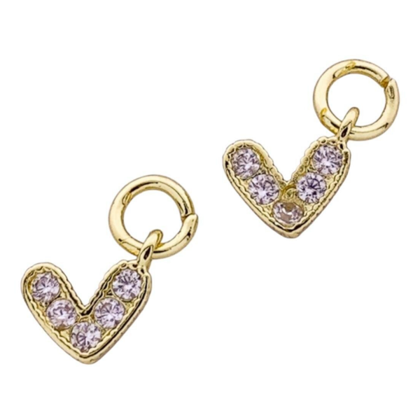 Bedel goud crystal hart (per stuk)