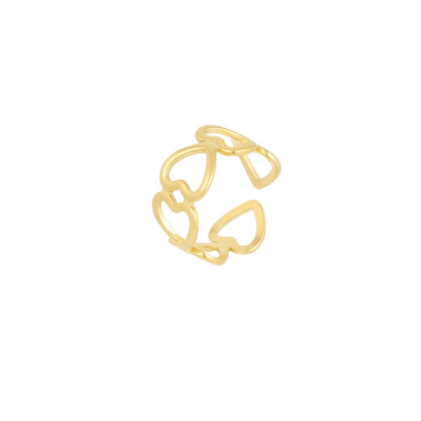 Open hartjes ring goud