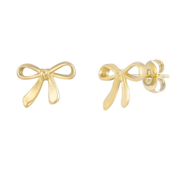 Oorbellen strikjes - goud