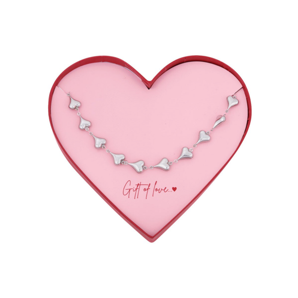 Gift of Love - hartjes ketting zilver
