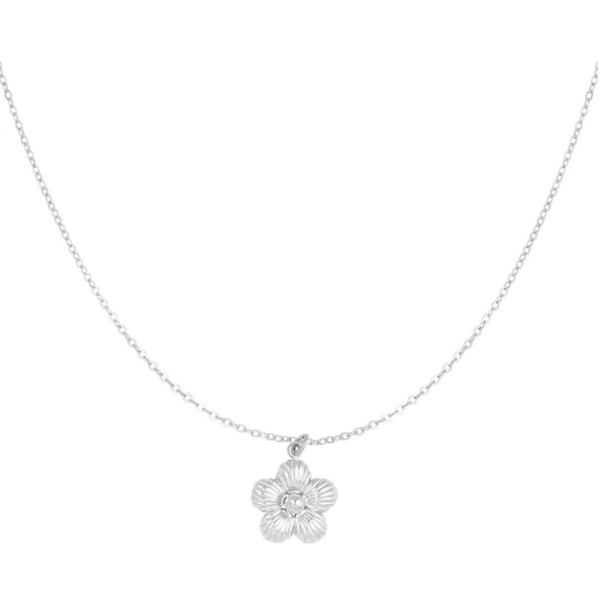 Daisy bloem ketting zilver