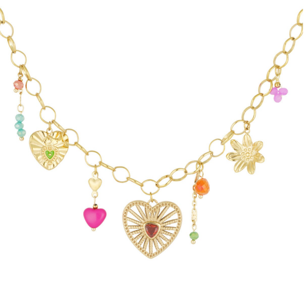 heart jam ketting - Goud