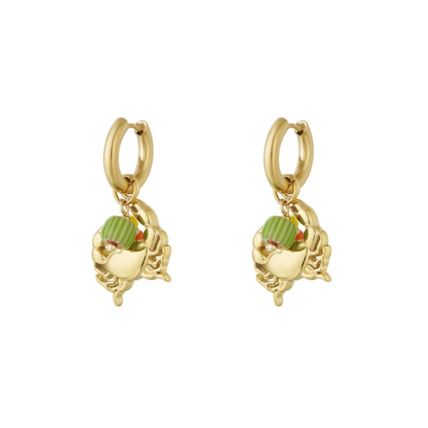 Crab oorbellen - Groen