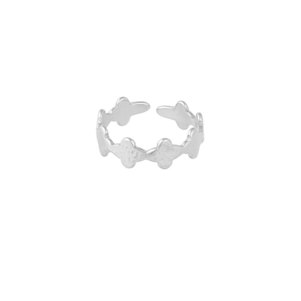 Klavertjes ring zilver