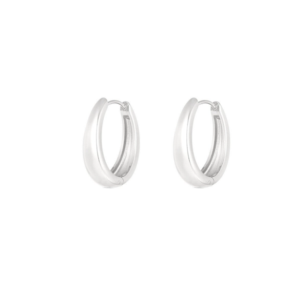 Classy hoop oorbellen - Zilver