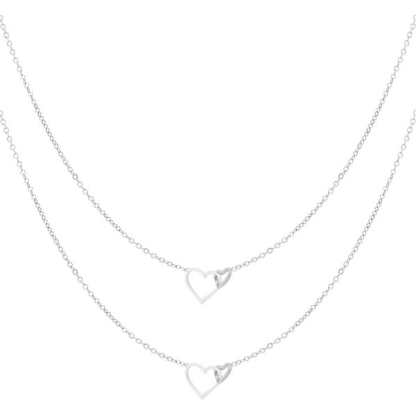 Endless love ketting (2 stuks) zilver