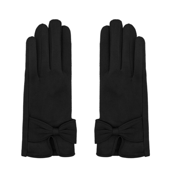 Klassieke handschoenen zwart met strik