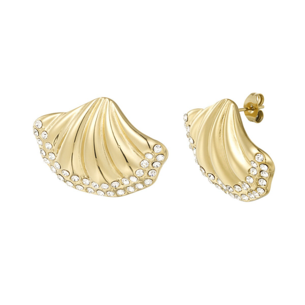 Oorbellen shell shimmer - goud