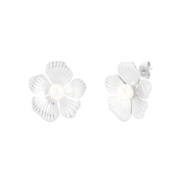 Blooming beauty oorbellen - Zilver