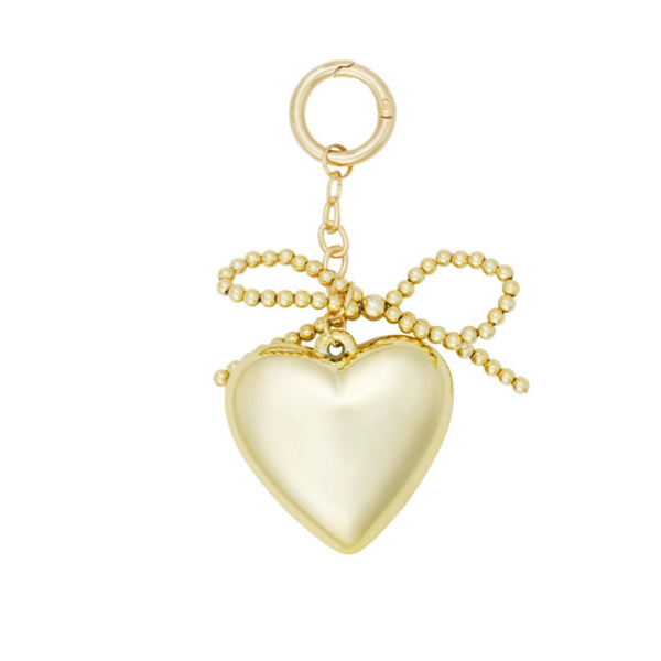 Bow & heart hanger - Goud