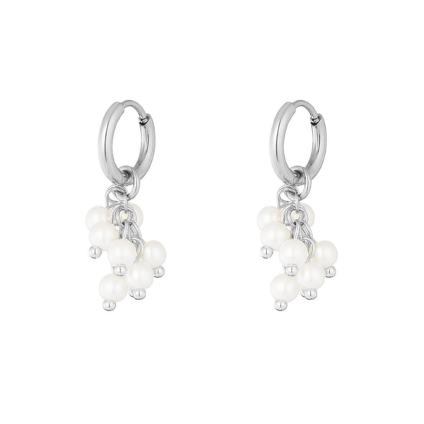 Oorbel met parelklos - Zilver