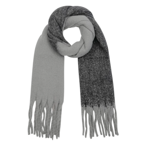 Warme wintersjaal - zwart en grijs