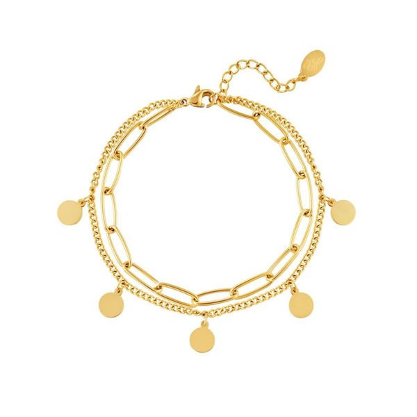 Dubbele armband cirkels goud