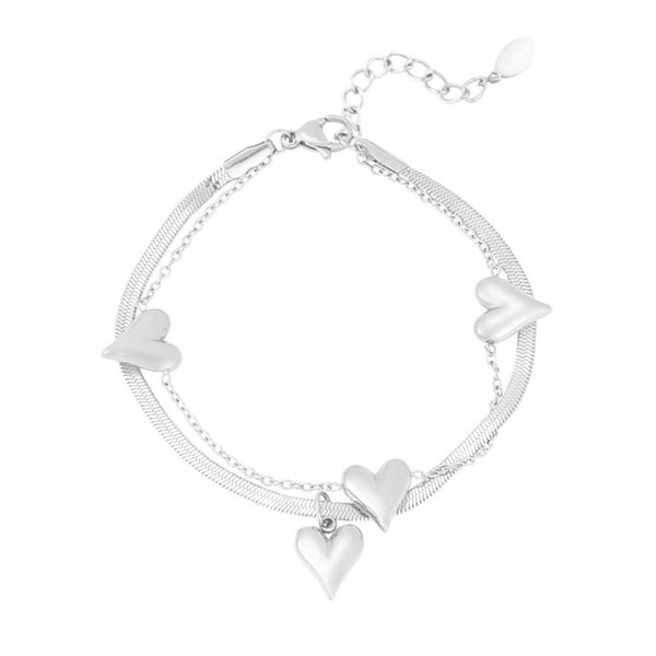 Heart to heart armband - Zilver