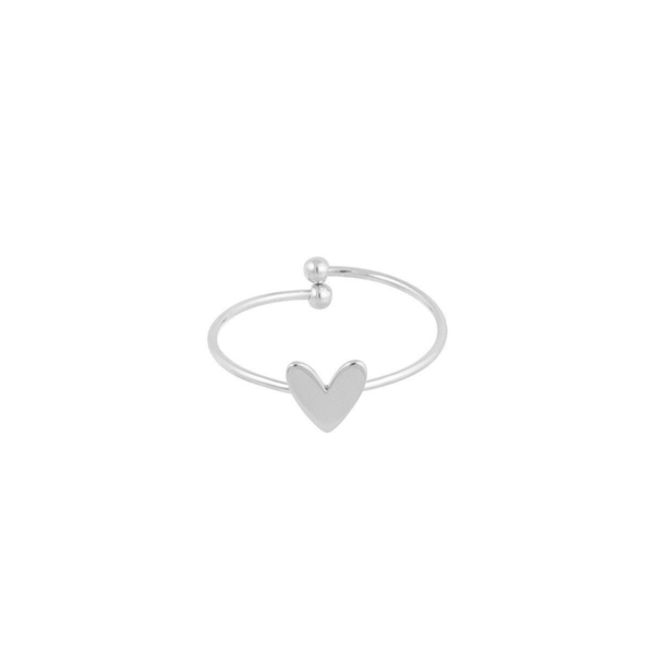 Minimalistisch hartje ring - Zilver