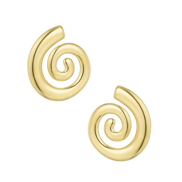 Oorbellen small swirly wave - goud