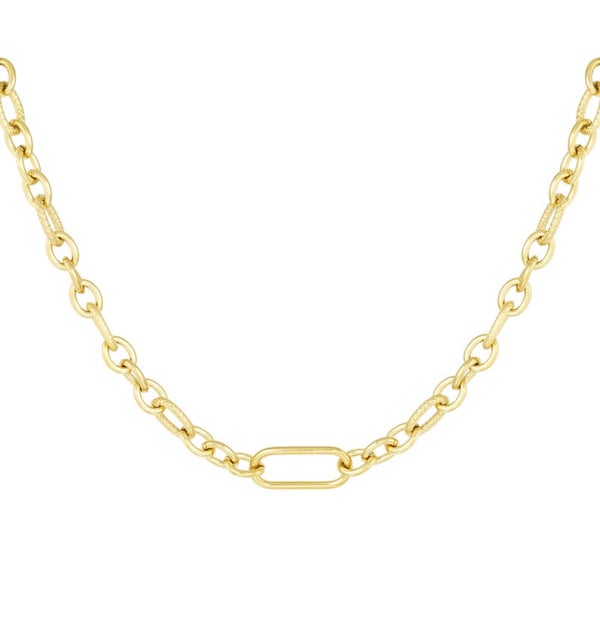 Schakelketting met vierkant goud