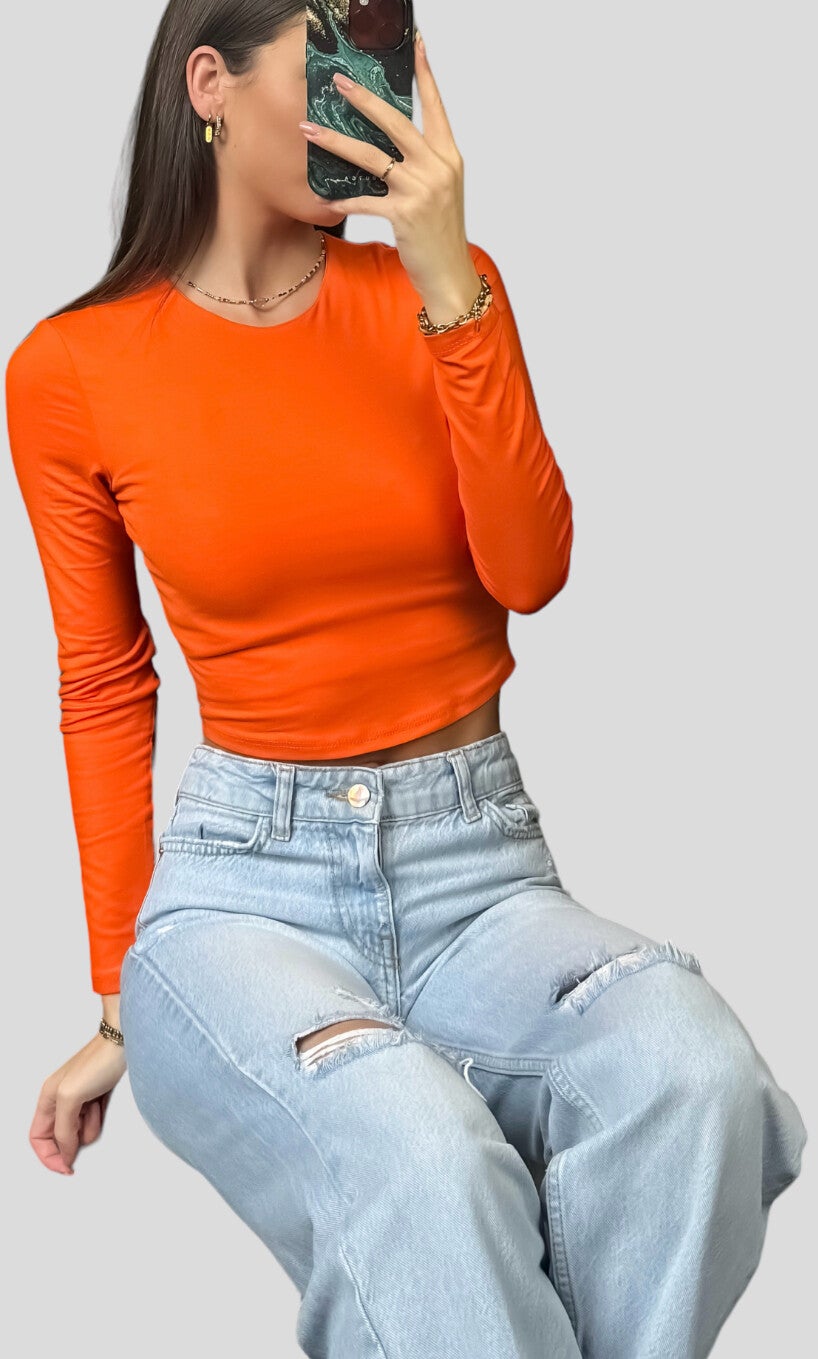 Leela top oranje