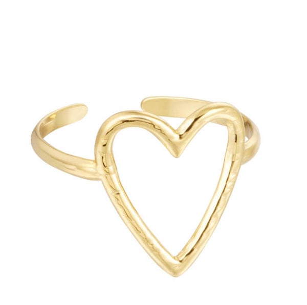 Ring groot hart goud