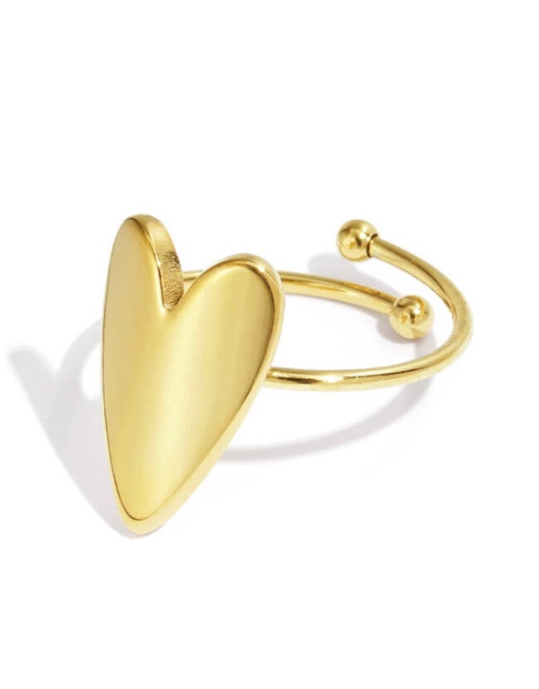 Minimalistische ring hart goud