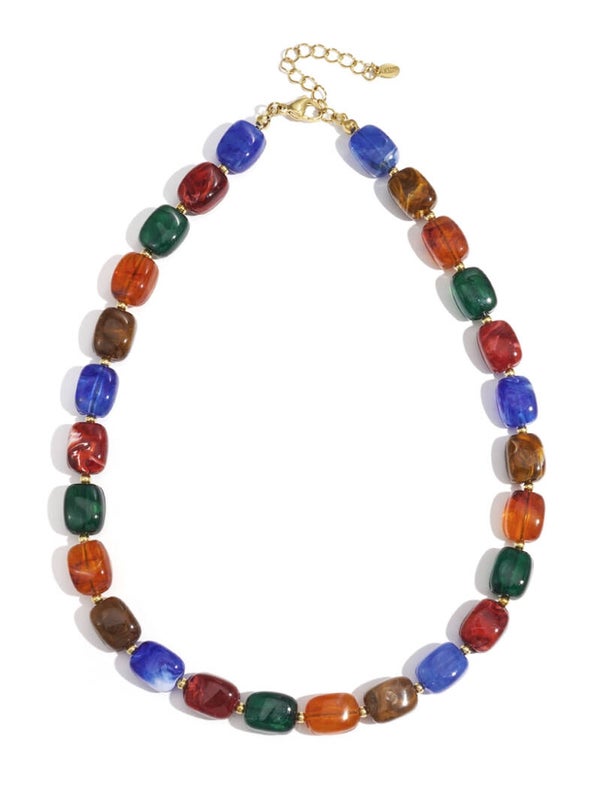 Acryl kralenketting gemengde kleuren