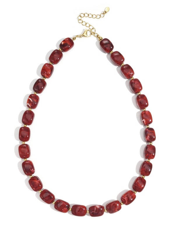 Acryl kralenketting karmozijnrood