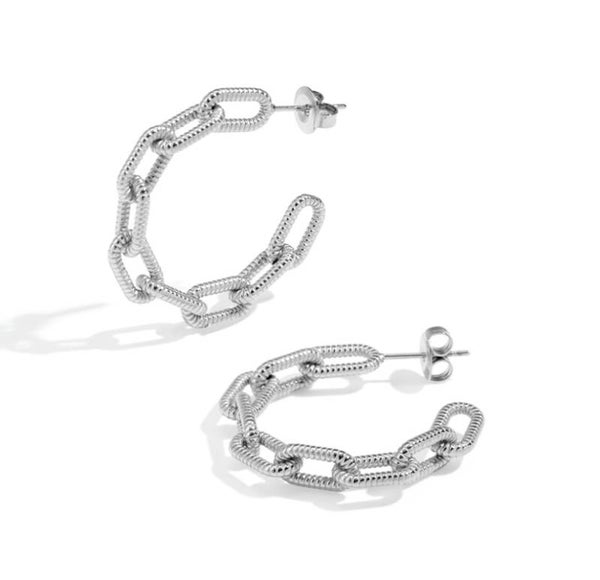 Subtiele schakel oorbellen zilver