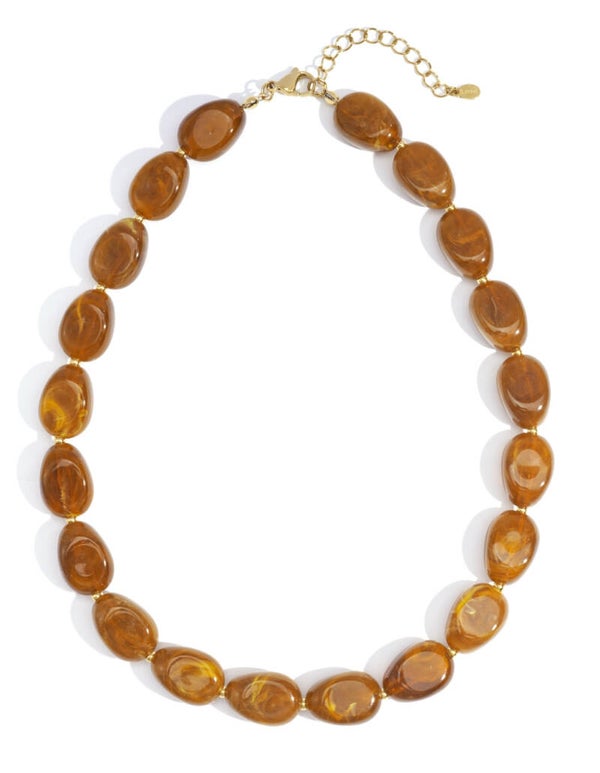 Acryl kralenketting bruin