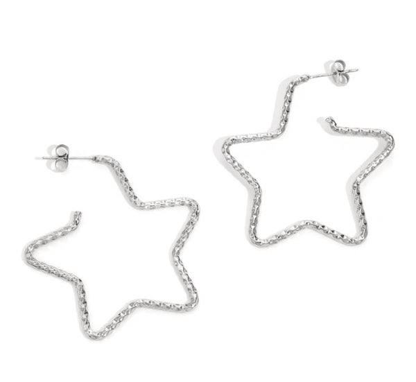 Oorbellen ster elegant zilver