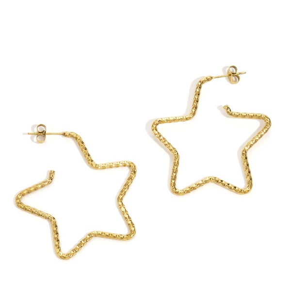 Oorbellen ster elegant goud