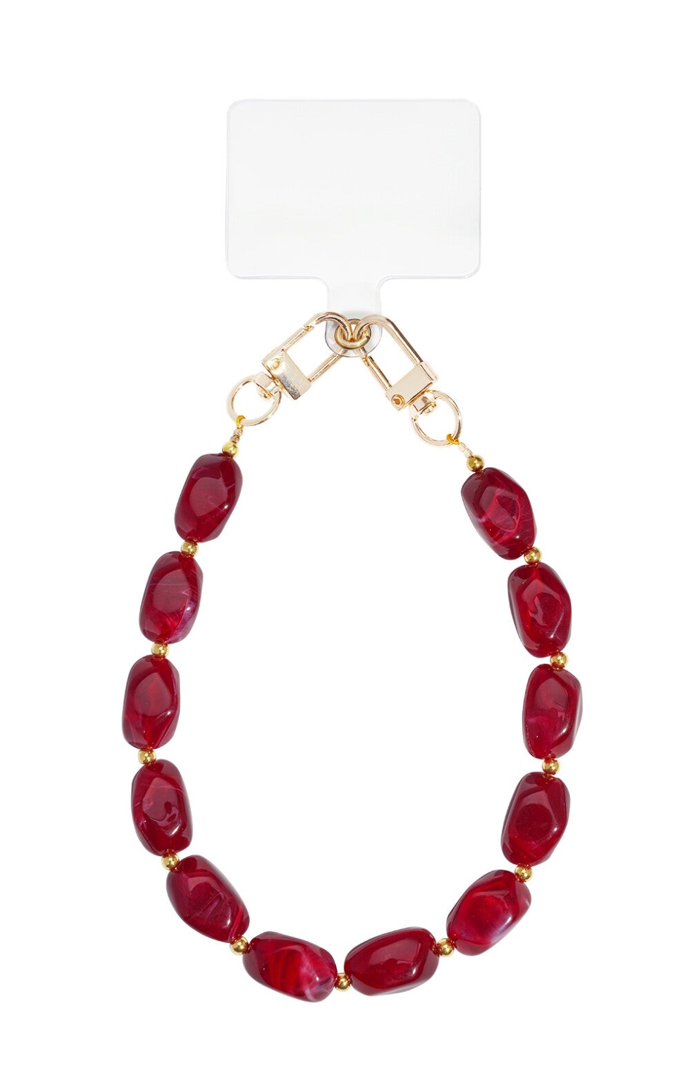 Telefoonkoord acryl kralen wijnrood