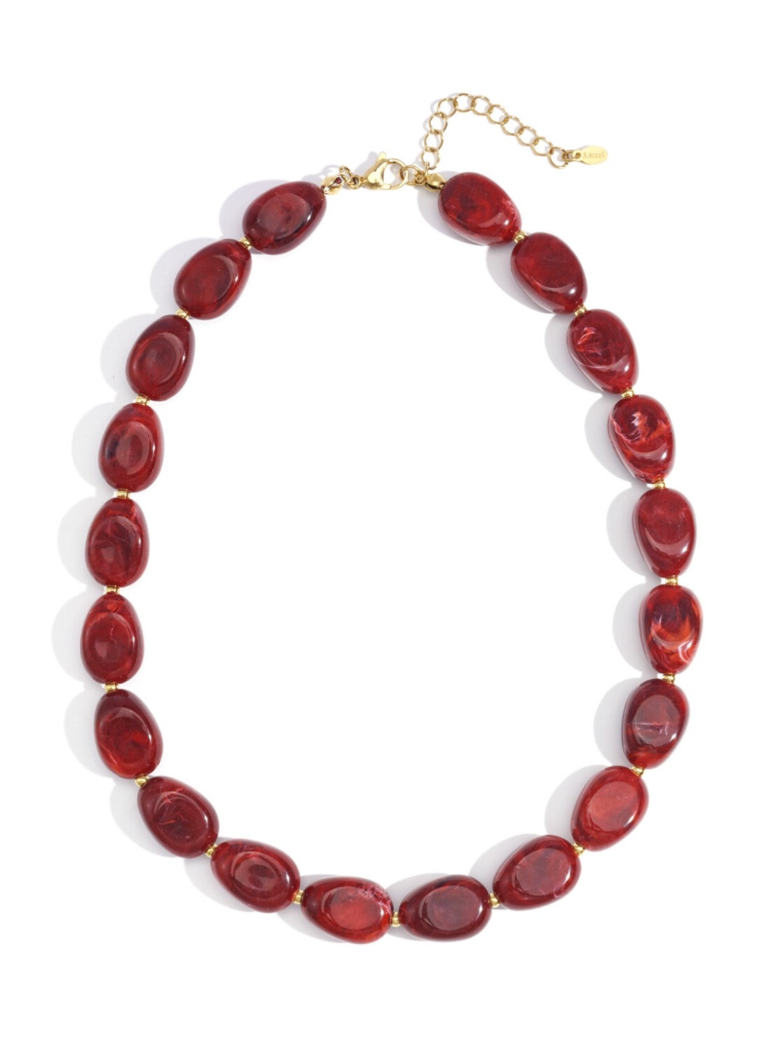 Acryl kralenketting wijnrood