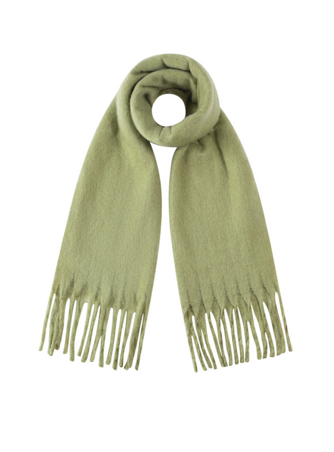 Warme wintersjaal - olijfgroen