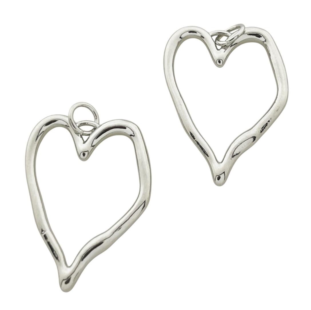 Bedel open hart zilver (per stuk)