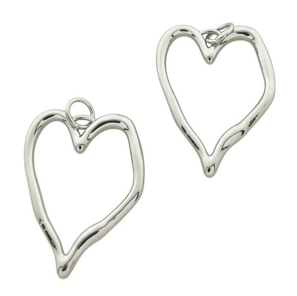 Bedel open hart zilver (per stuk)