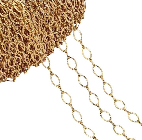 Stainless steel ketting ovaal (per ketting)