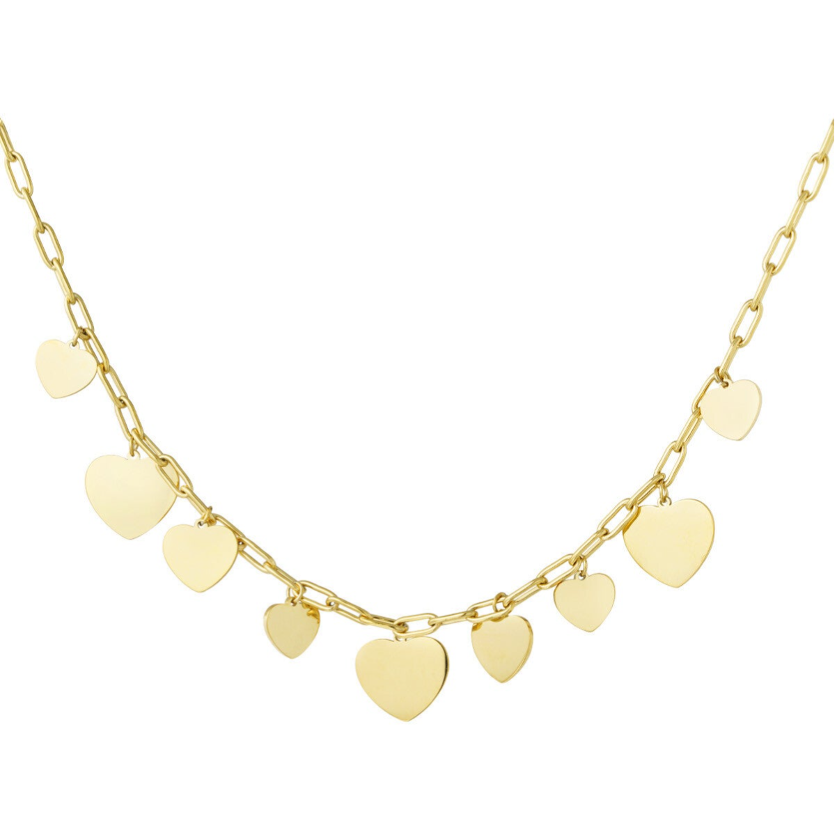 Chuncky hartjes party ketting - goud