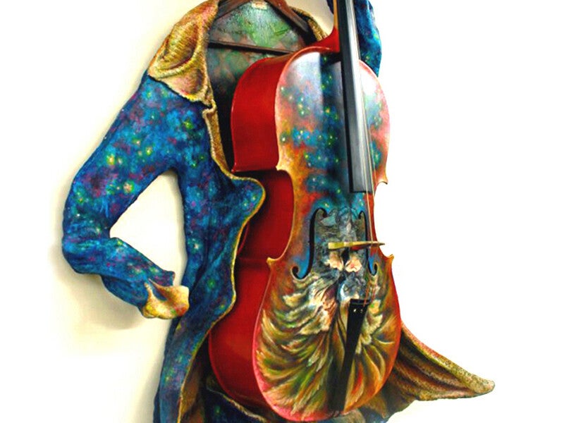  Sculpture interactive ready made, interactive  Cello by Erika Stanley 