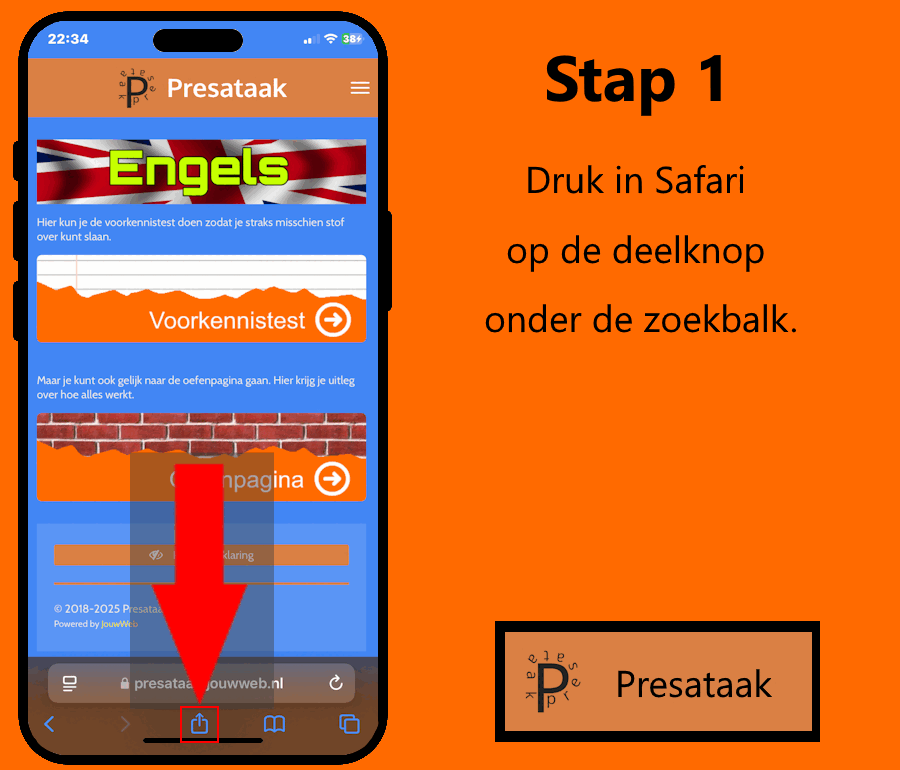 Tutorial / stappenplan Presataak web clip / app toevoegen aan beginscherm