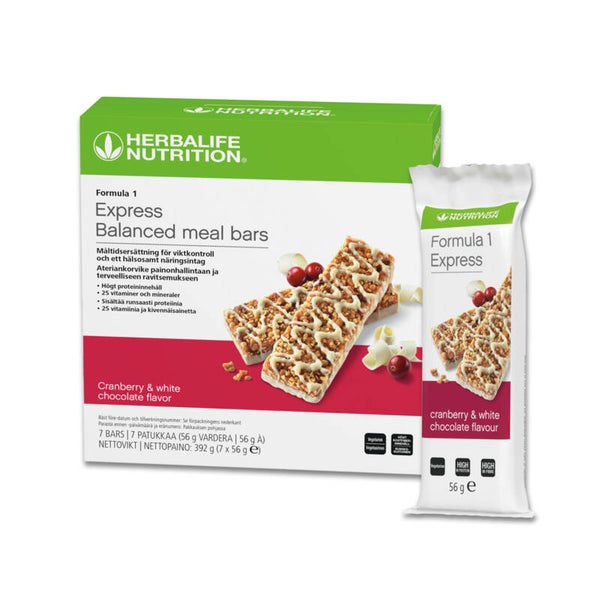 Express bars 7st överdragen med vit choklad