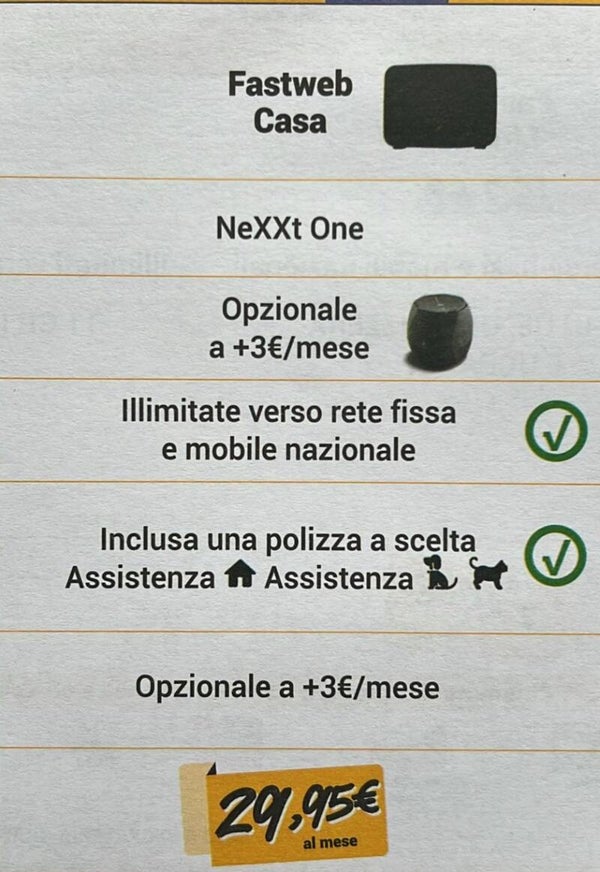 Fastweb casa 29,95